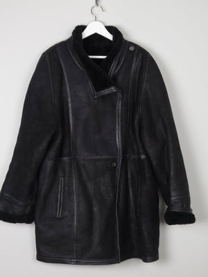 Women’s Black Sheepskin/Shearling 3/4 Coat L/XL - The Harlequin