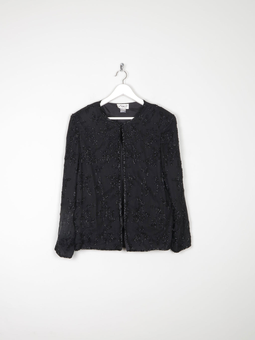 Women’s Black Vintage Beaded Jacket M - The Harlequin