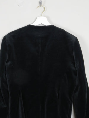 Women's Black Vintage Velvet Collarless Jacket S - The Harlequin