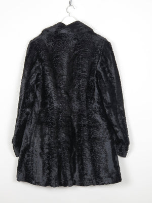 Women's Black Vintage Velvet Crushed Long Jacket 10/12 - The Harlequin