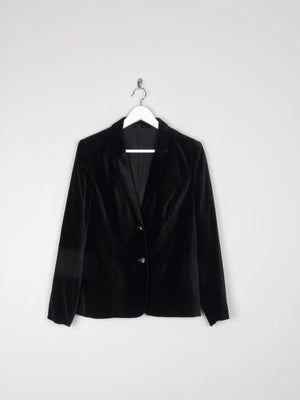Women’s Black Velvet Vintage Tailored Jacket XS 8/10 - The Harlequin
