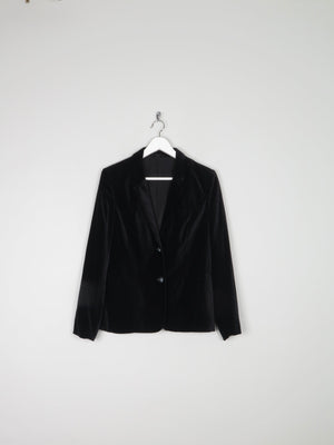 Women’s Black Velvet Vintage Tailored Jacket XS 8/10 - The Harlequin
