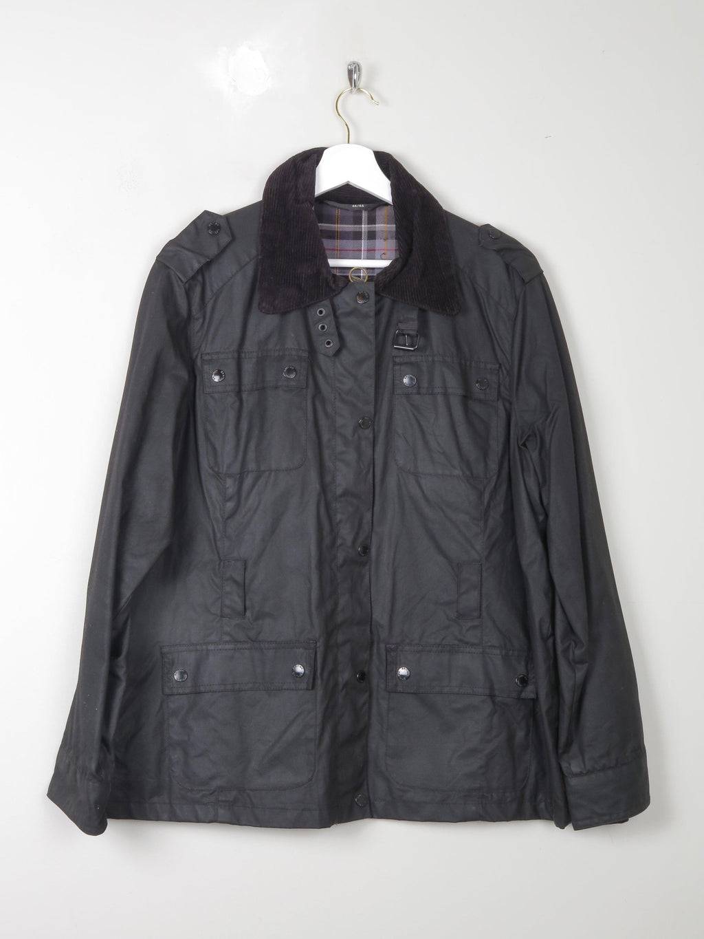 Women's Black wax Jacket L - The Harlequin