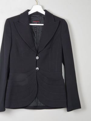 Women's Black wax Jacket L - The Harlequin