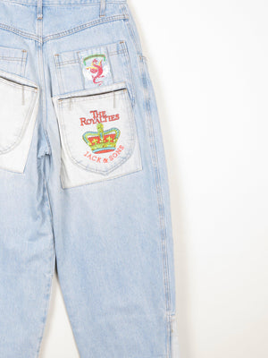 Women’s Blue 1980s High Waisted Vintage Customised Baggy Jeans 30W - The Harlequin