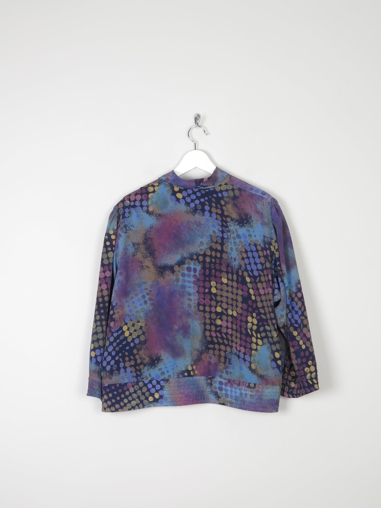 Women’s Blue Vintage Blouse With Prints L - The Harlequin