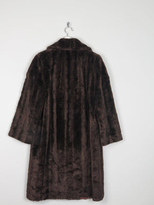 Women's Brown 1960s Faux Fur 3/4 length Coat S - The Harlequin