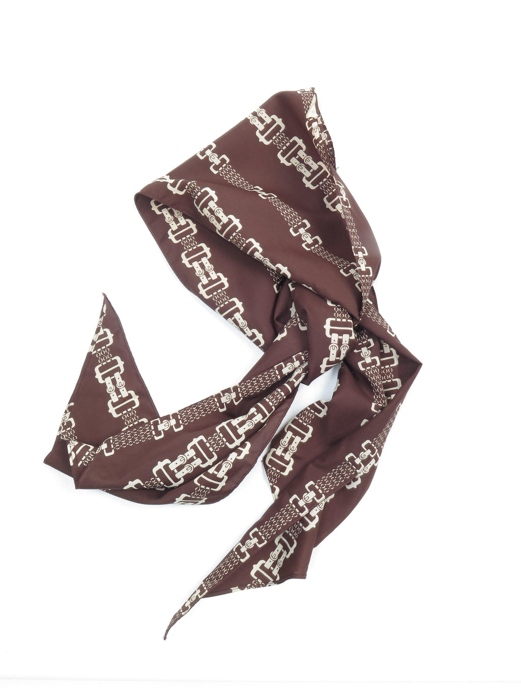 Women’s Brown 1970s Chain Print Scarf - The Harlequin