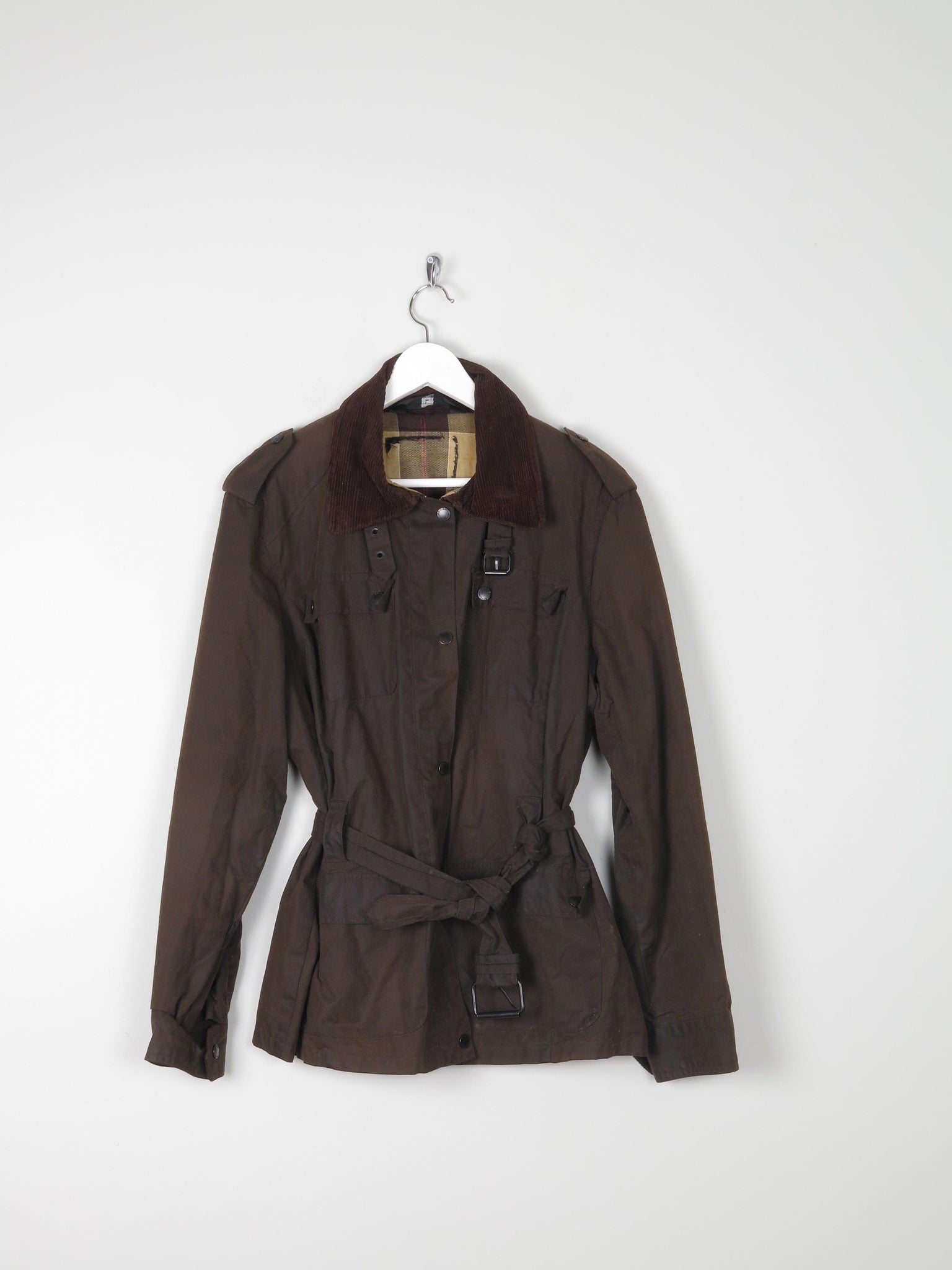 Women's Brown Vintage Style Wax Jacket L - The Harlequin