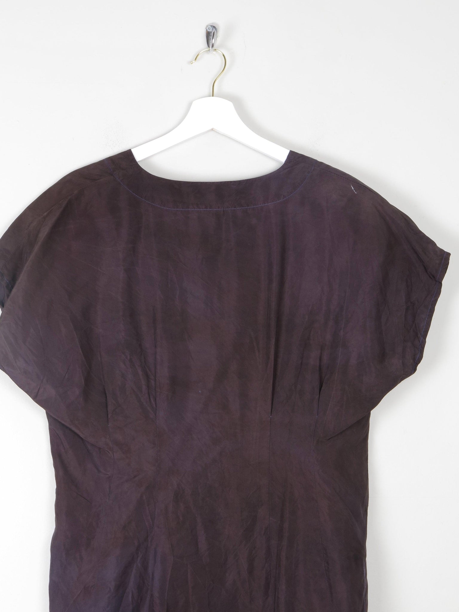 Women's Charcoal Black Vintage Silk Blouse M - The Harlequin