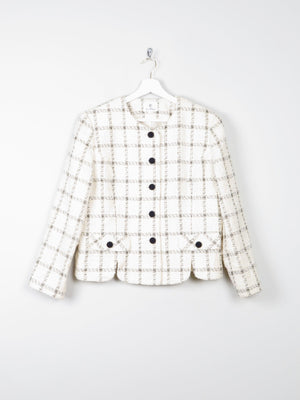 Women’s Cream Vintage Check Tweed Jacket L - The Harlequin