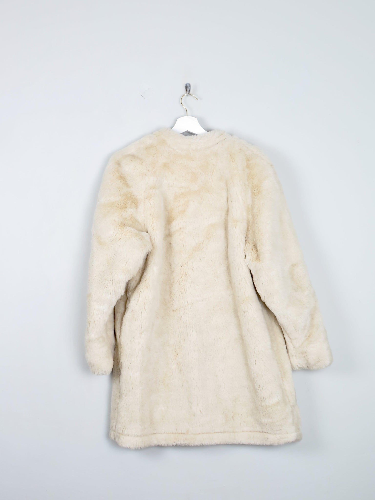 Women's Cream Vintage Faux Fur Short Coat S/M - The Harlequin