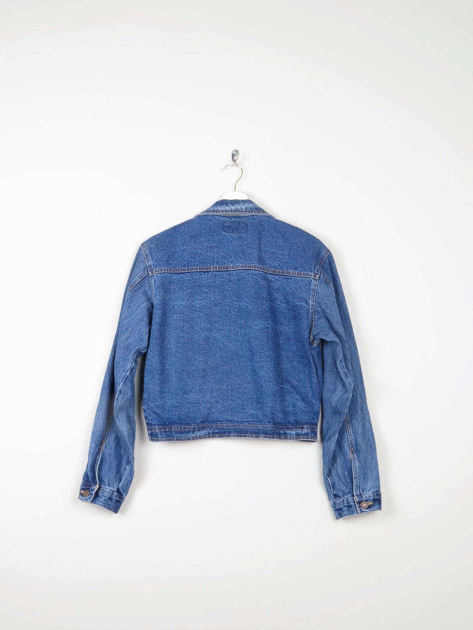Women's Indigo Blue Vintage Fitted Cropped Denim Jacket S/M - The Harlequin