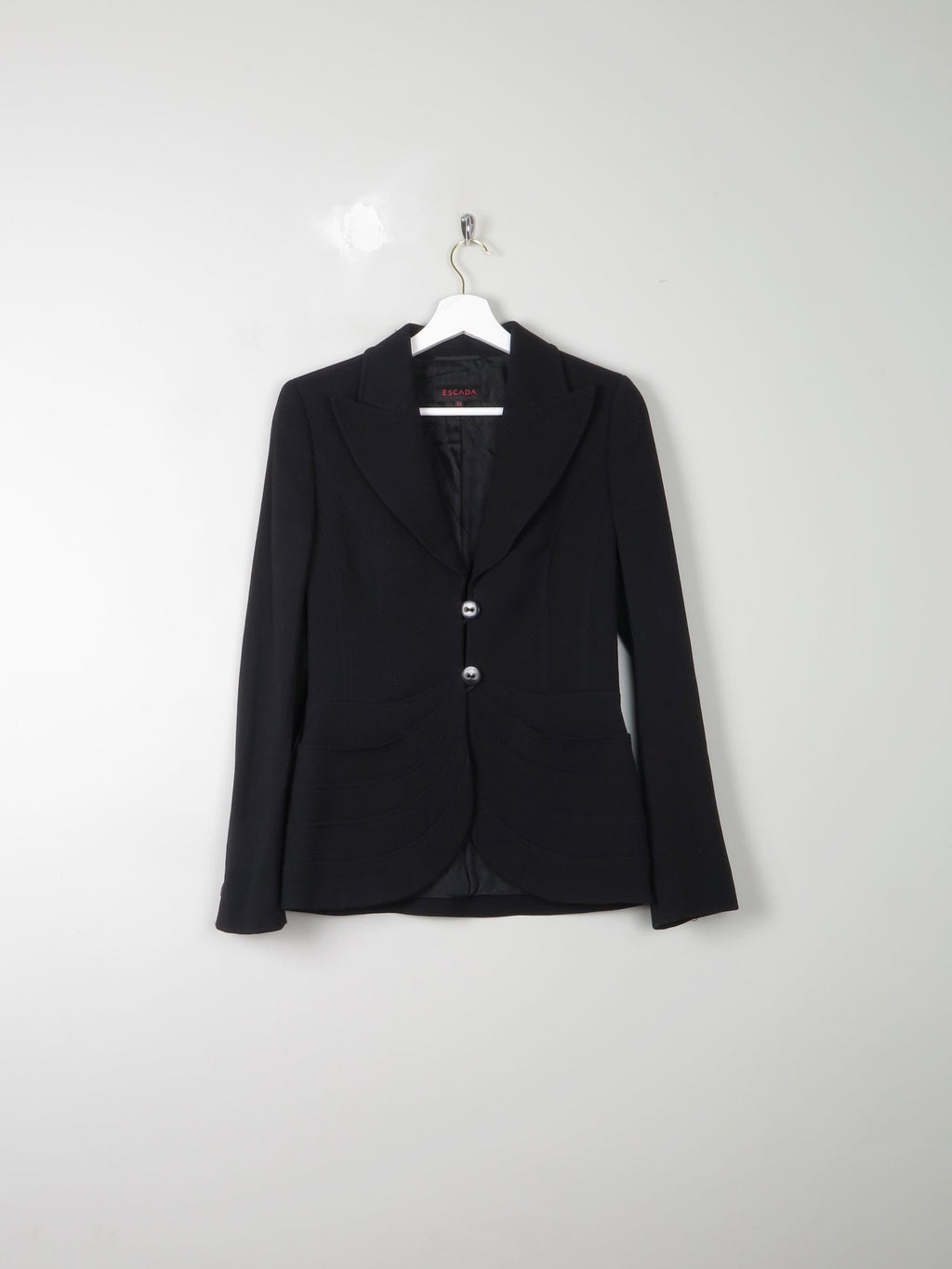 Women's Escada Vintage Black Fitted Jacket XS 6/8 - The Harlequin