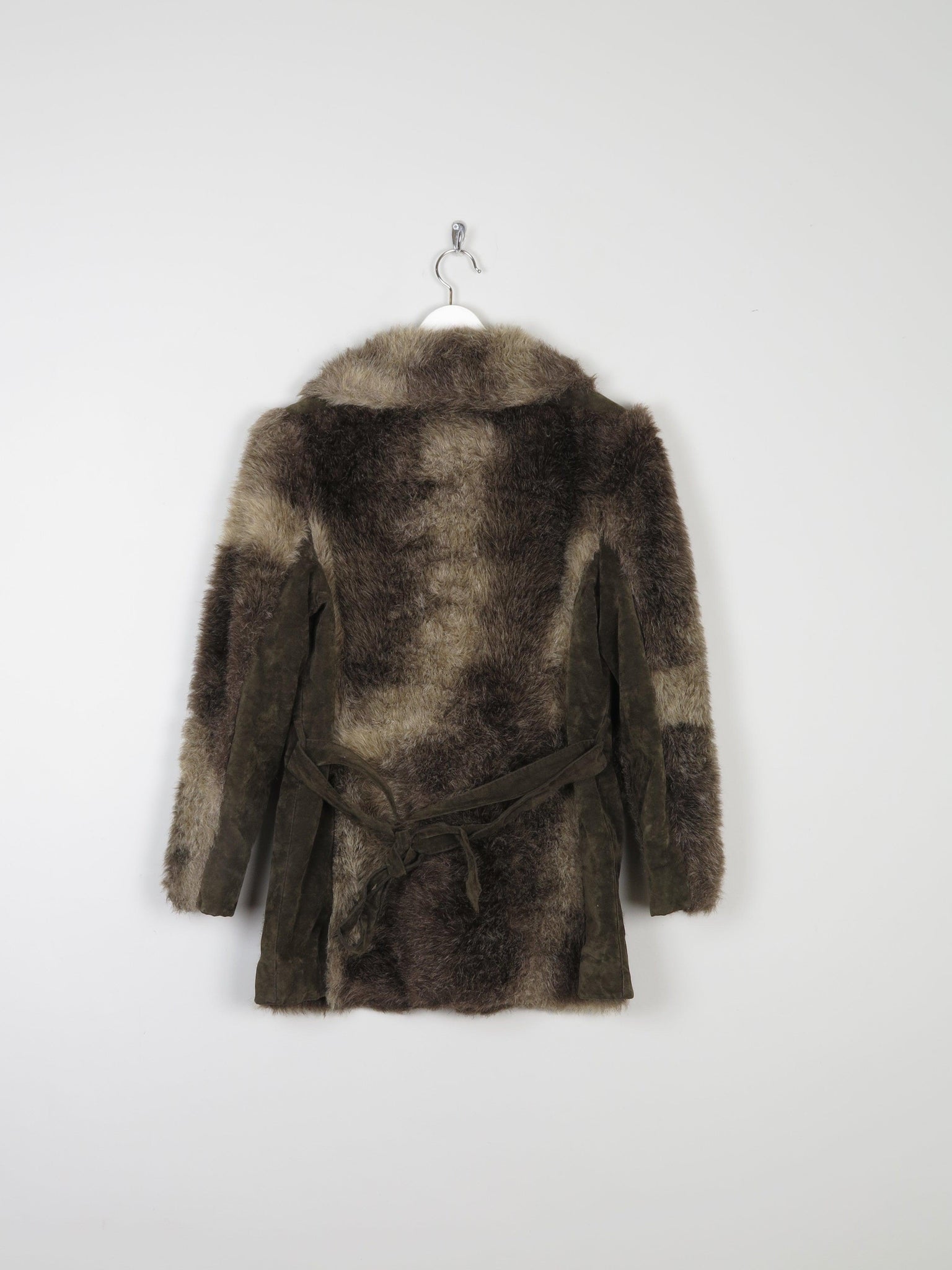 Women’s Green & Brown 1970s Printed Faux Fur Zip Up Jacket 10/12 - The Harlequin