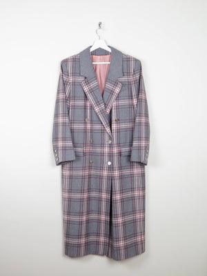 Women's Grey & Pink Dorene Vintage 1970s Coat M/L - The Harlequin