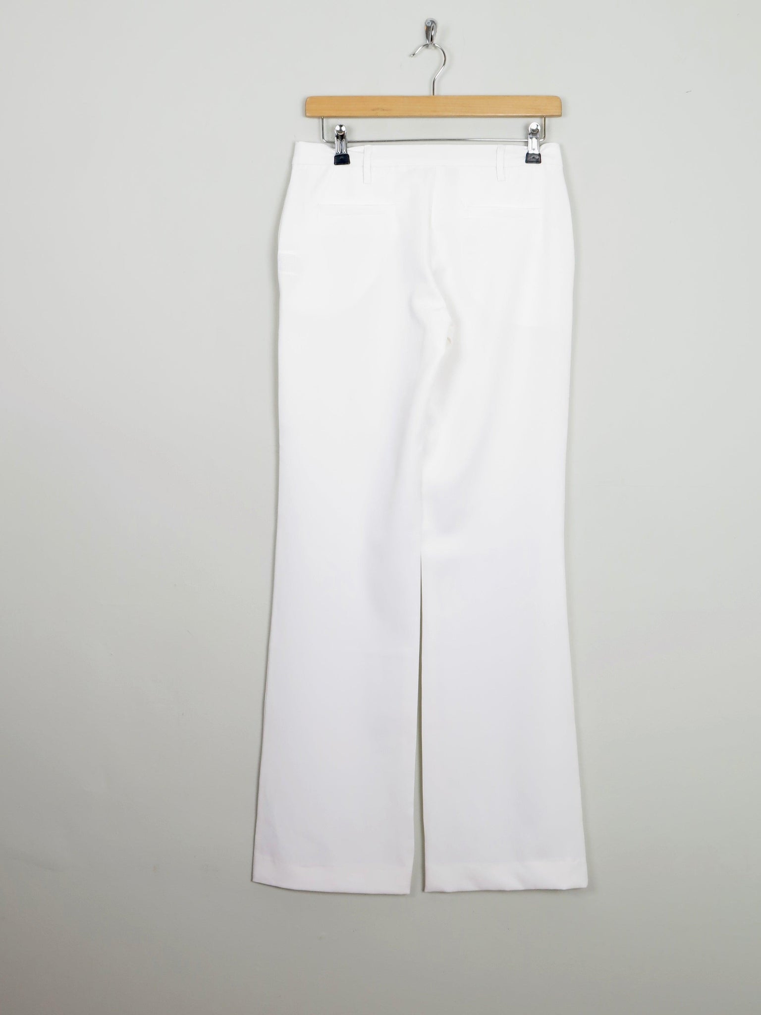Women's Italian Cream/Off White Boot Cut 90s Tailored Trousers 8/10 28W - The Harlequin