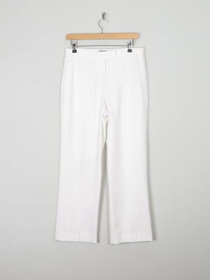 Women's Ivory High Waisted Tailored Trousers 12/30 L - The Harlequin