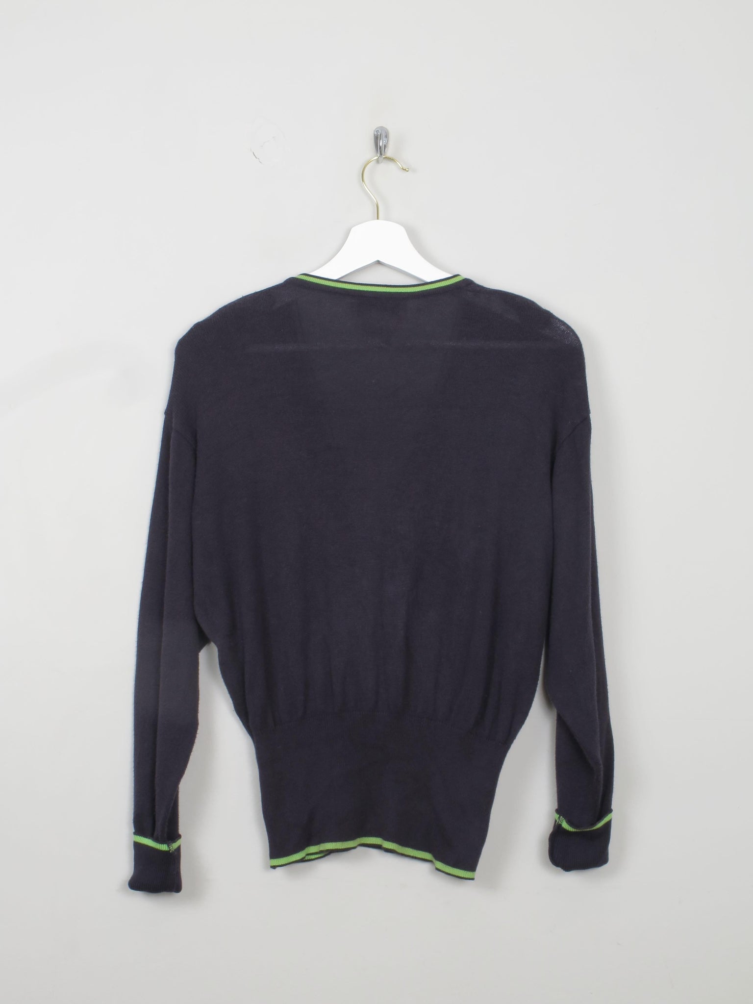 Women’s Laurel Wrap Over Navy Cotton Jumper M - The Harlequin