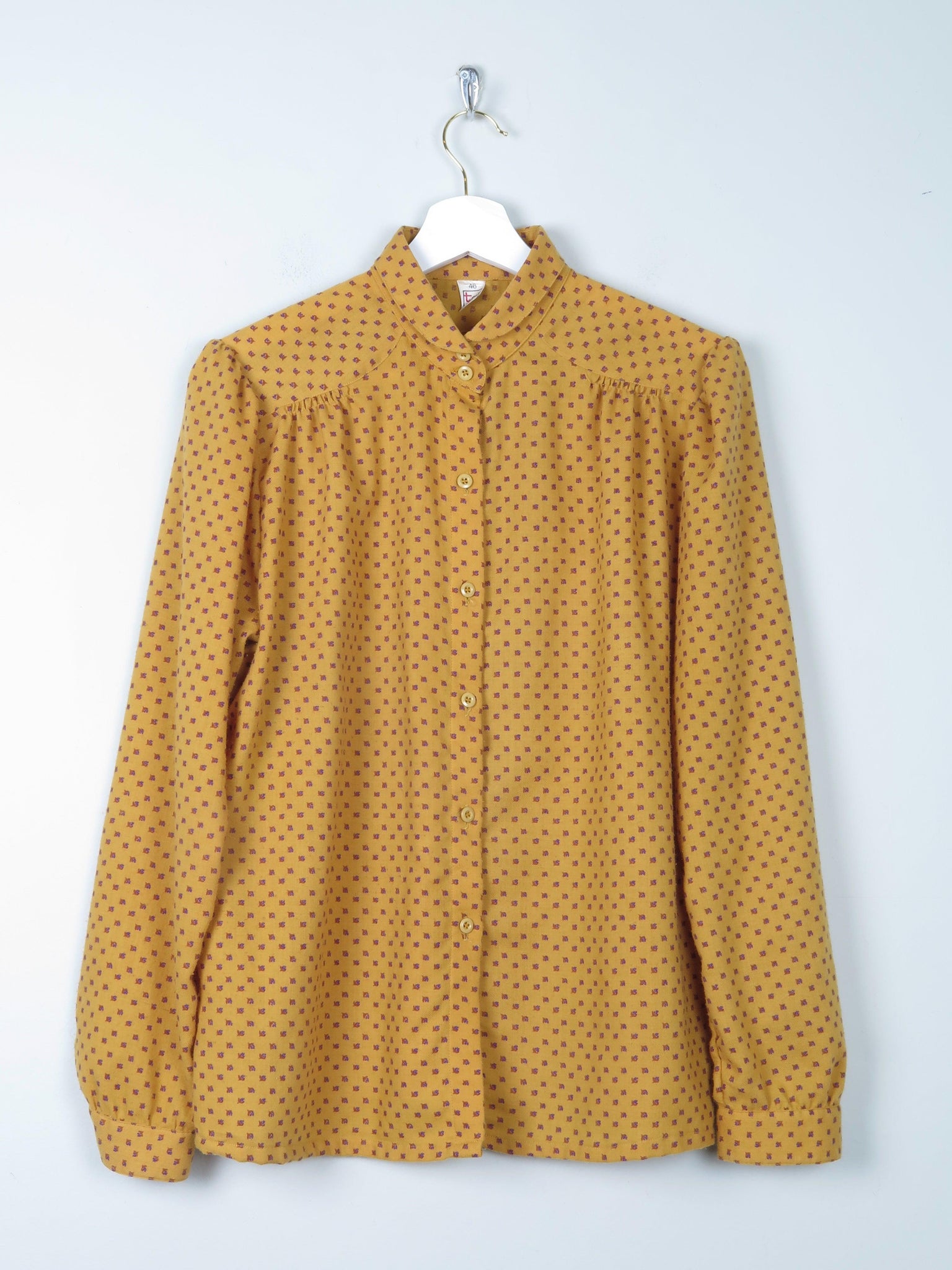 Women's Mustard Monochrome  Patterned Blouse M - The Harlequin