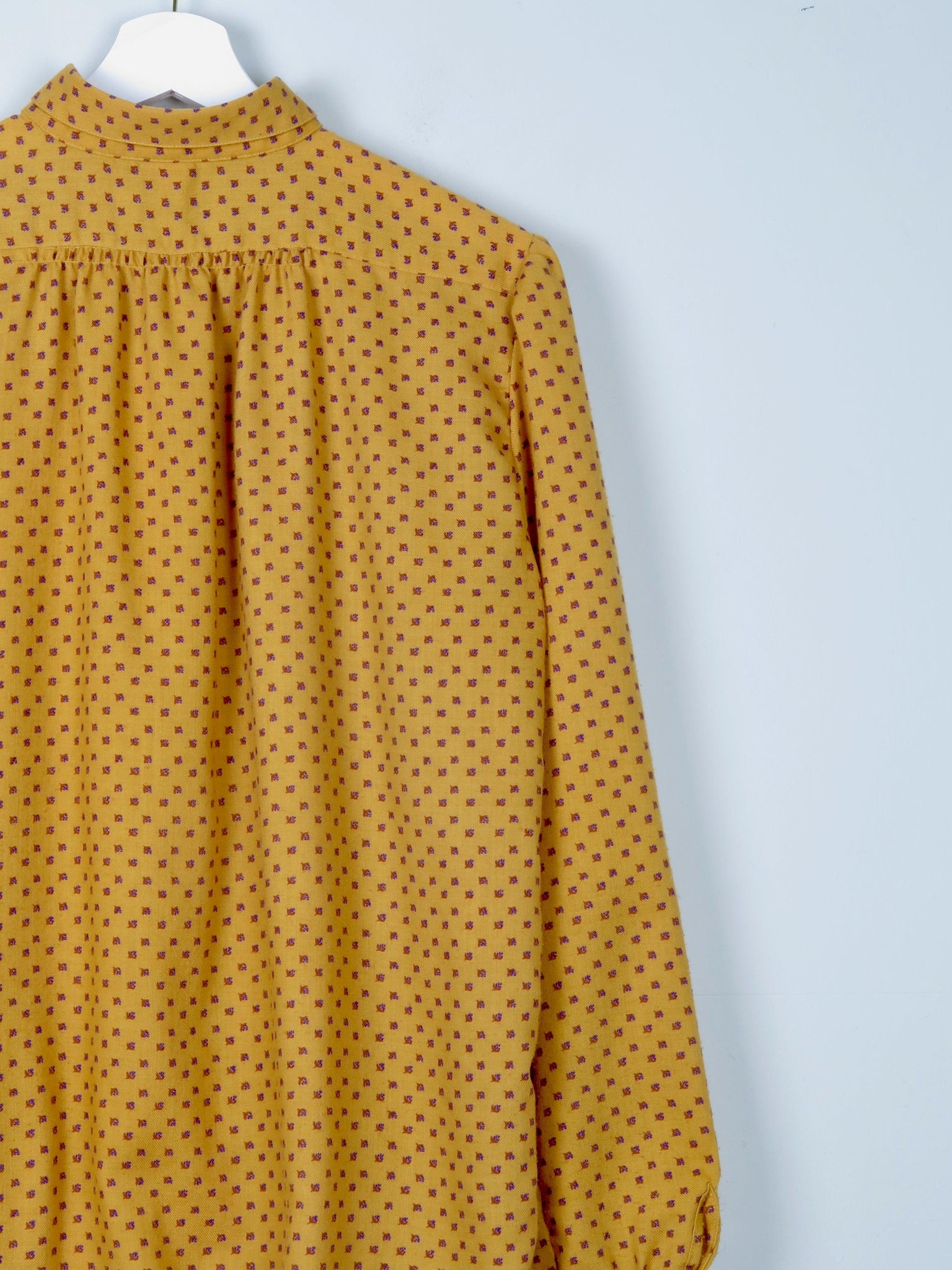 Women's Mustard Polka Dot Print Blouse M - The Harlequin