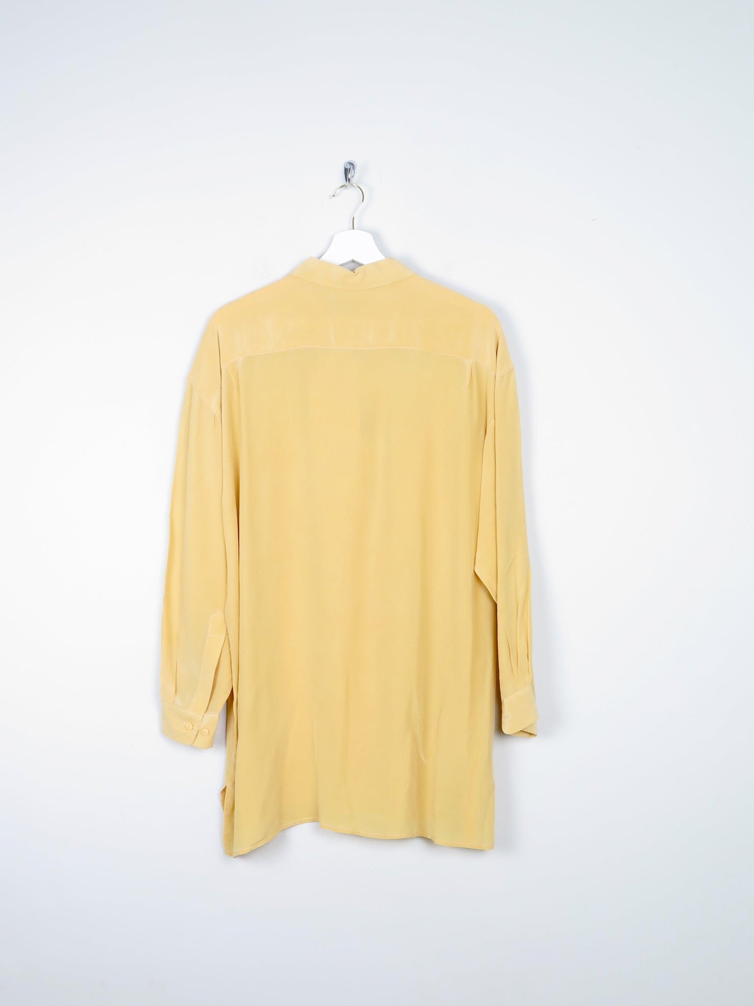 Women's Mustard Silk St Tropez Blouse S Oversized - The Harlequin