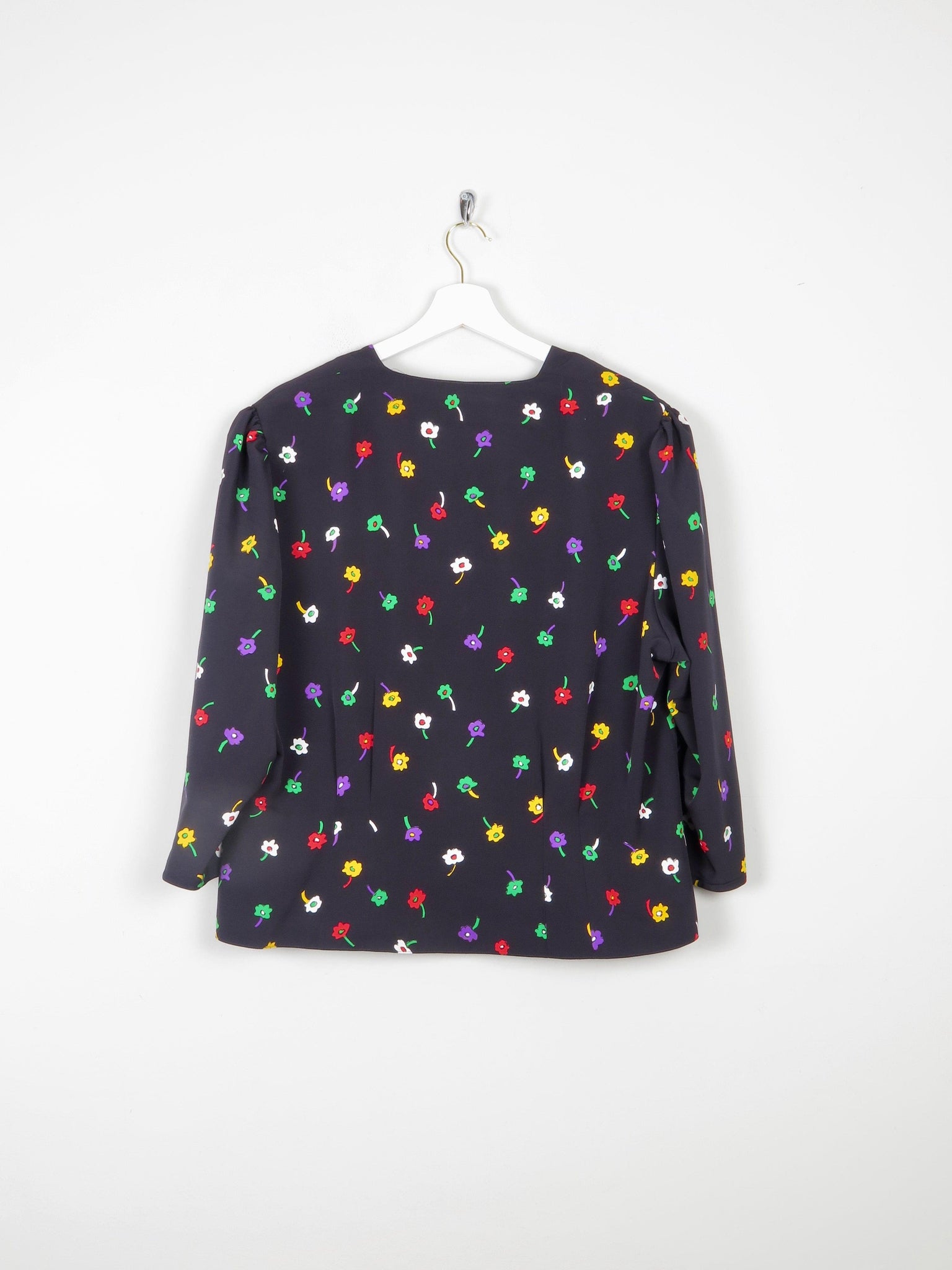 Women's Navy Blouse With Colourful Print XL - The Harlequin