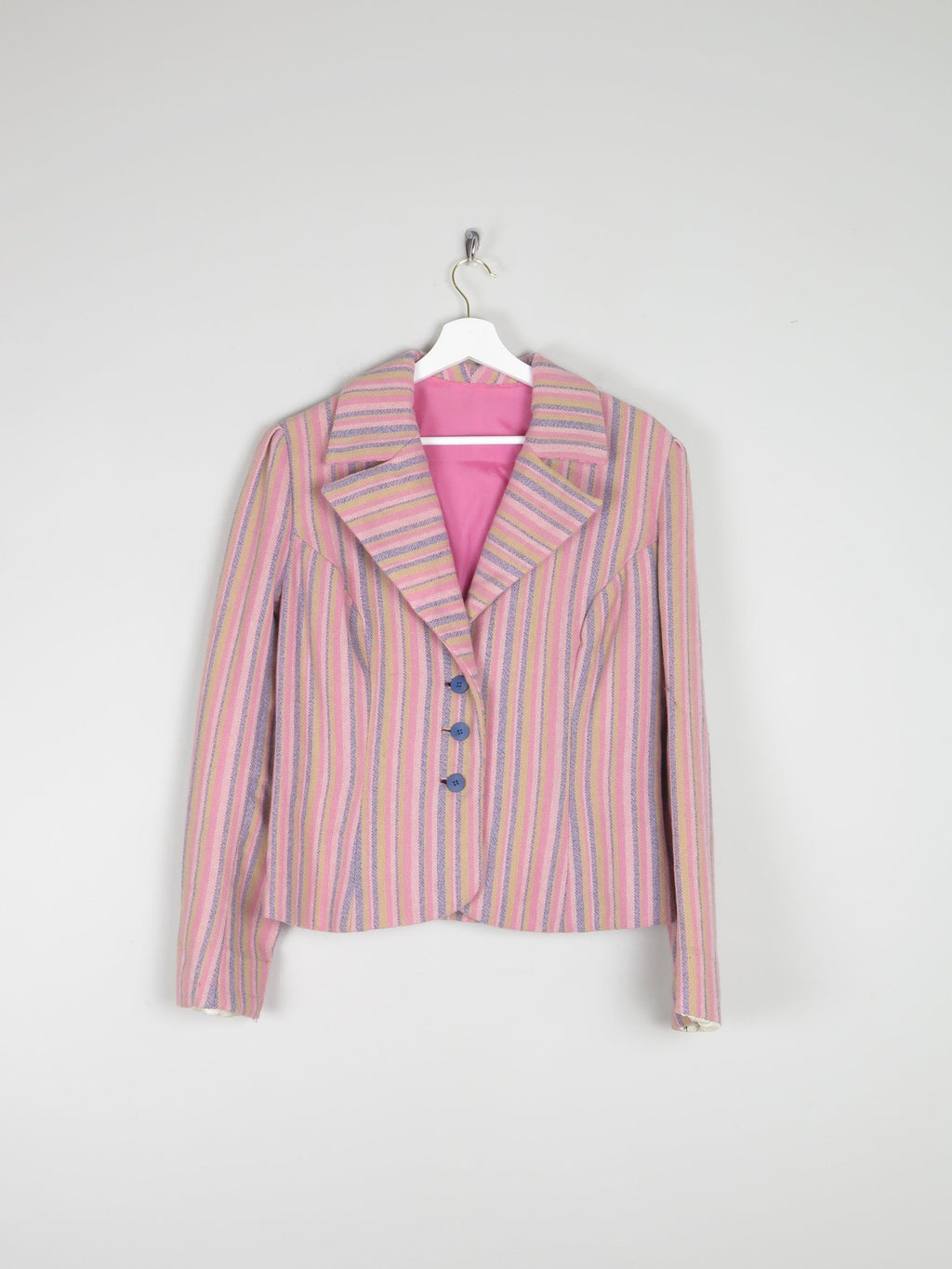 Women's Pink Striped Vintage Tweed Jacket M - The Harlequin