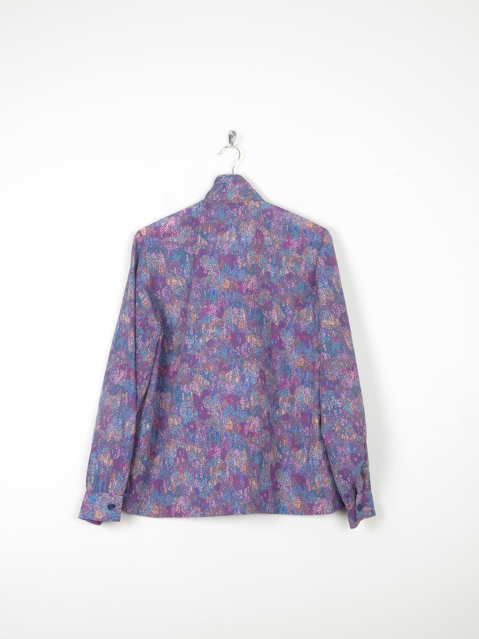 Women's Purple Printed Tie Neck blouse M/L 12/14 Approx - The Harlequin