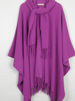 Women's Purple Wool Vintage Cape  S-XL - The Harlequin