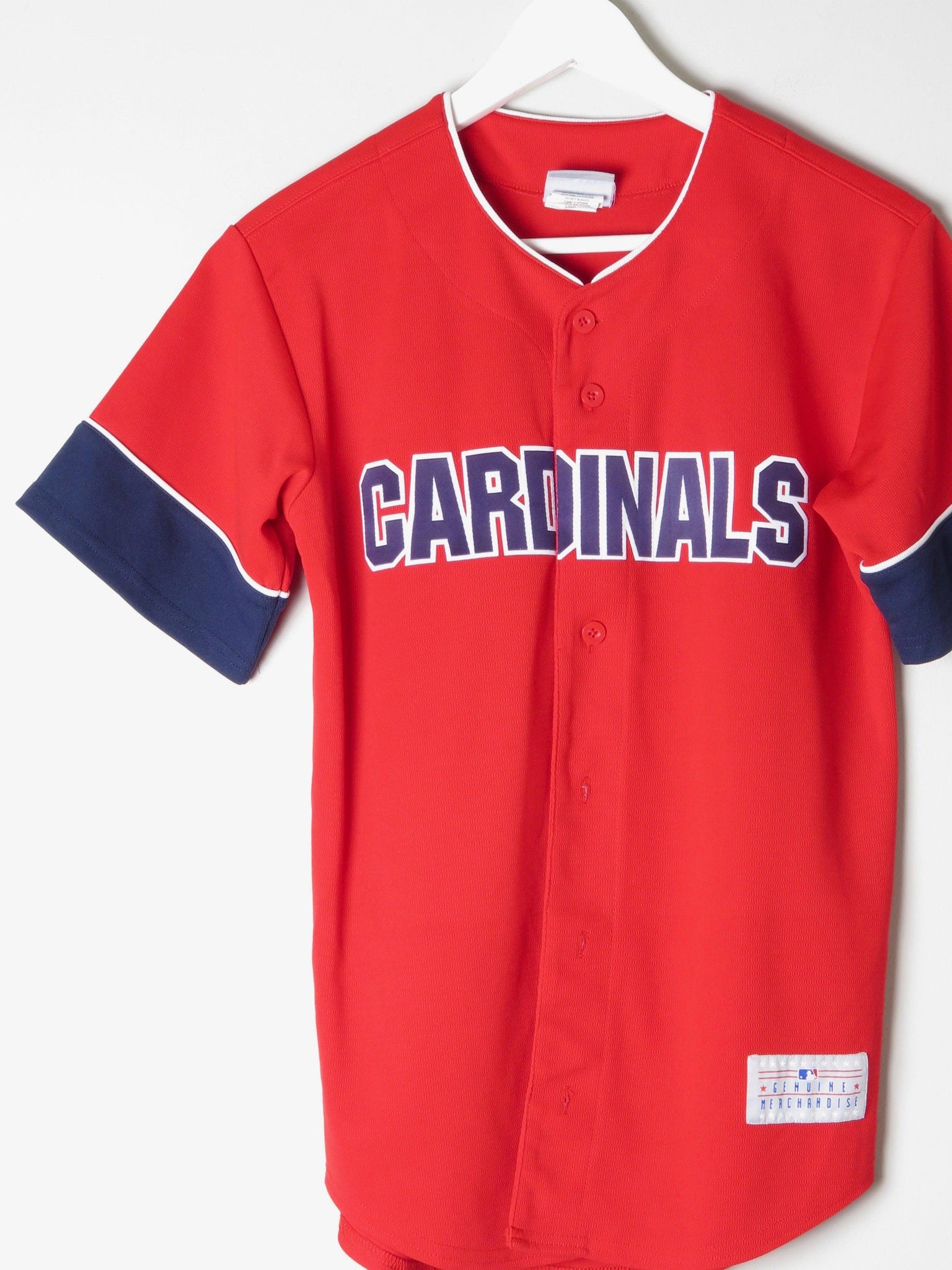 Women's Red Button Down St Louis Cardinals Jersey S - The Harlequin