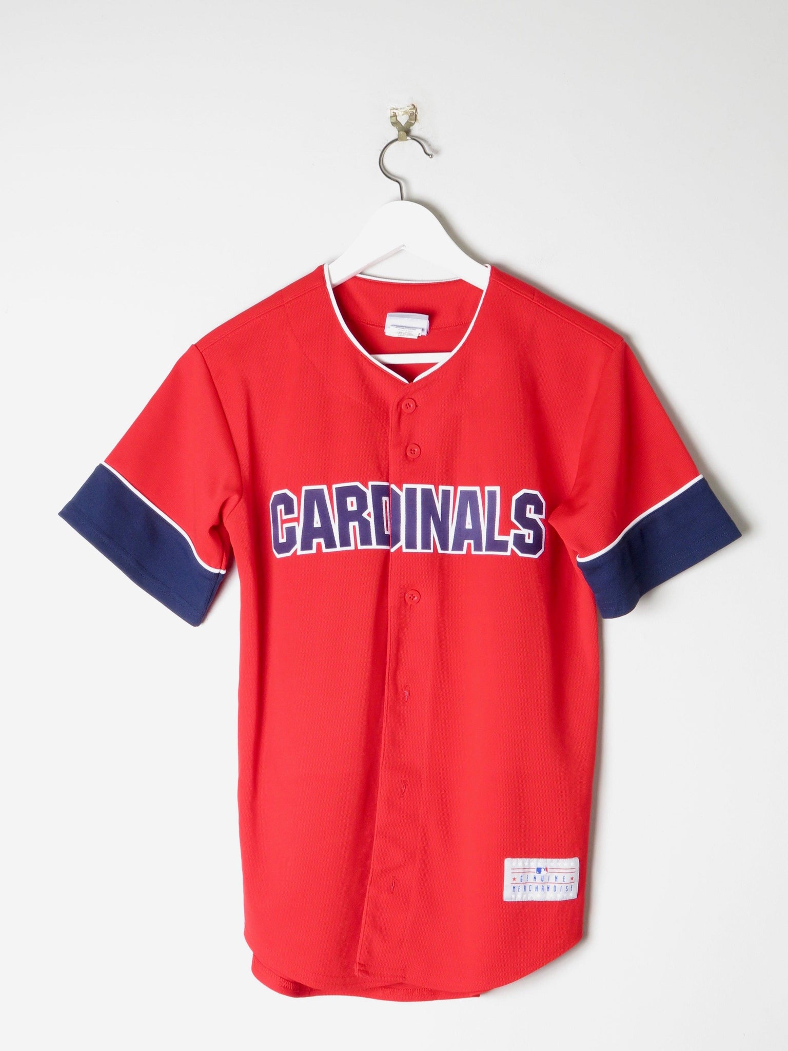 Women's Red Button Down St Louis Cardinals Jersey S - The Harlequin