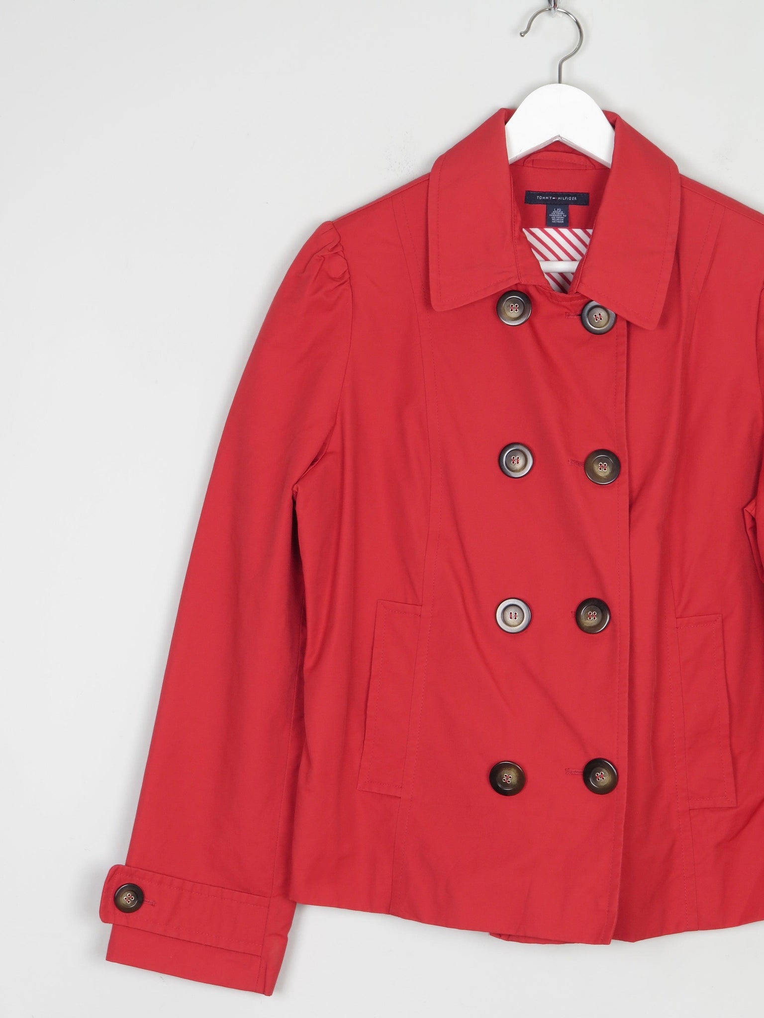 Women’s Red Trench Style Tommy Hilfiger Jacket M - The Harlequin