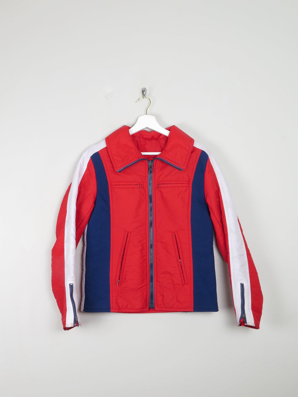 Women's Red/Navy/White Vintage Ski Jacket S - The Harlequin