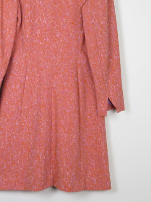 Women's Salmon Pink Melange Vintage Tweed Coat S - The Harlequin
