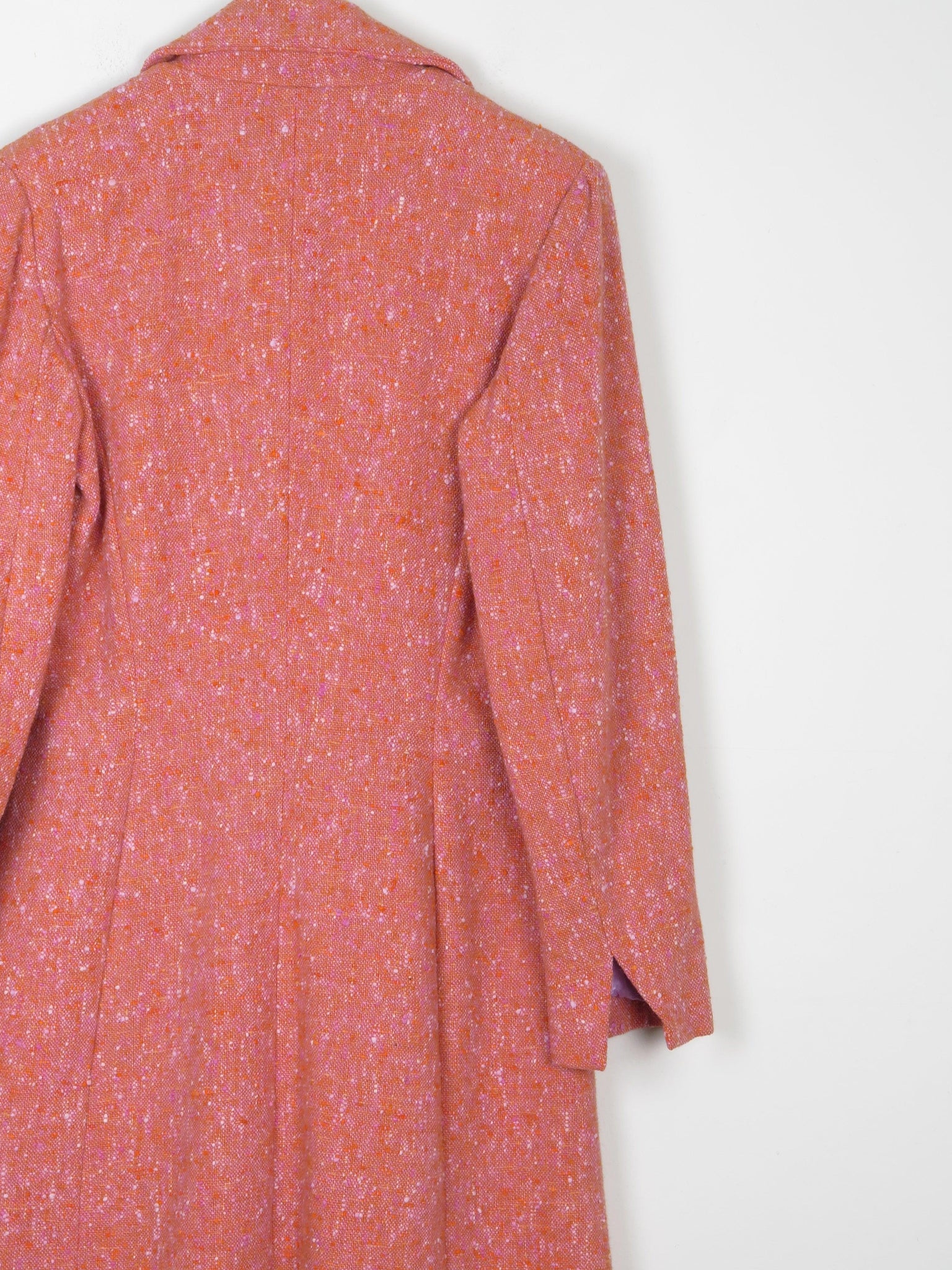 Women's Salmon Pink Melange Vintage Tweed Coat S - The Harlequin