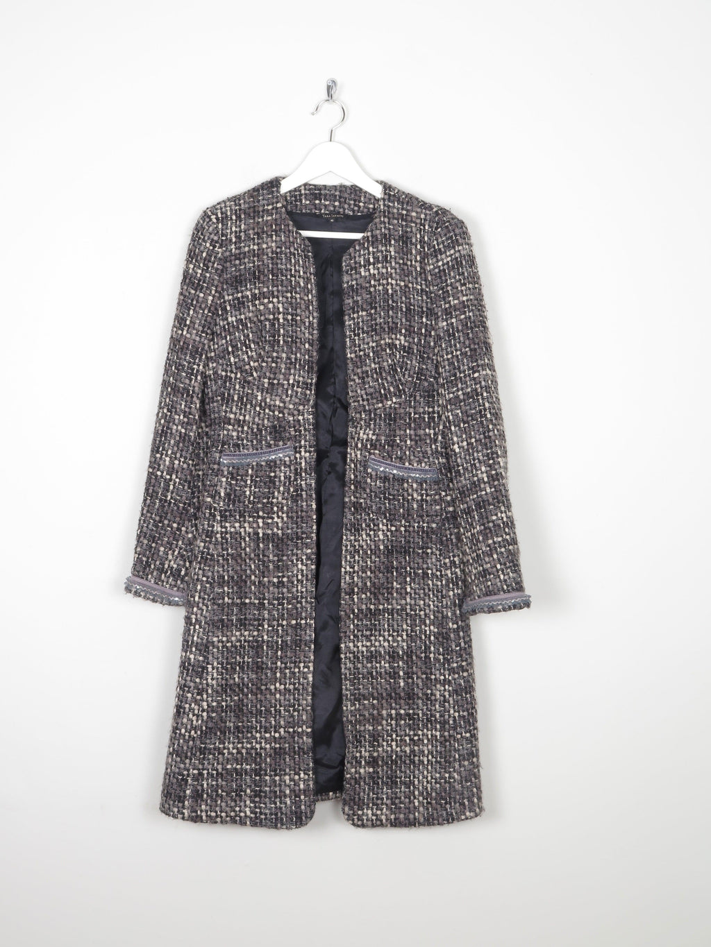 Women's 'Tara Jarmon' Tweed Coat XS 6/8 - The Harlequin