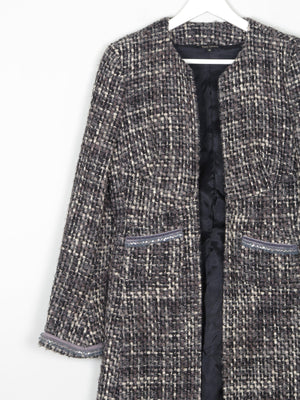 Women's 'Tara Jarmon' Tweed Coat XS 6/8 - The Harlequin