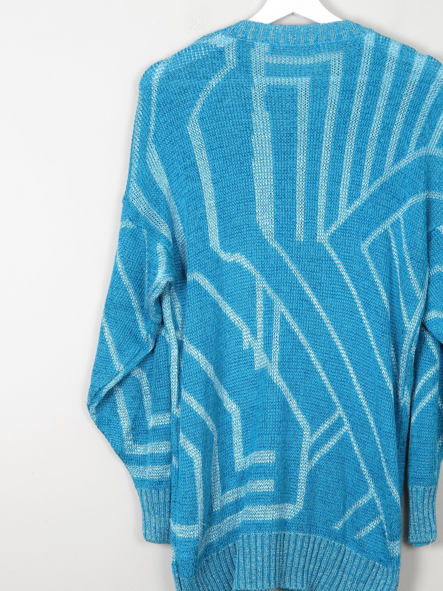 Women's Turquoise Graphic Print Cotton Jumper S/M - The Harlequin