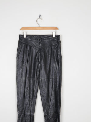 Women's Vintage 1980s Black Leather Trousers 10 - The Harlequin