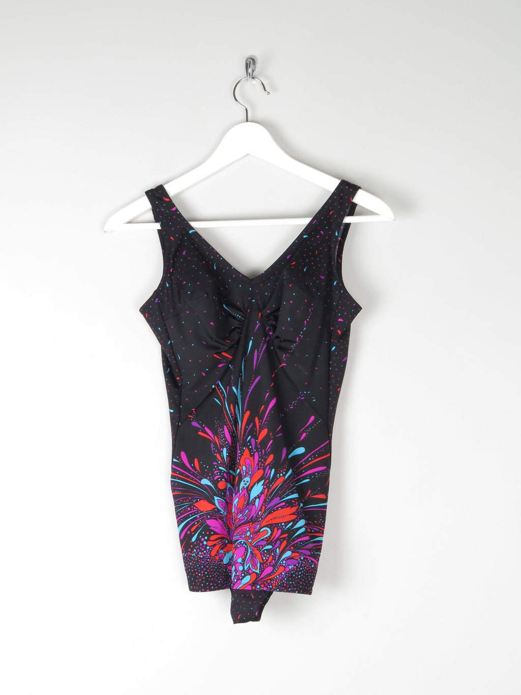 Vintage Black & Printed Swimsuit S/M B Cup (Padded) - The Harlequin