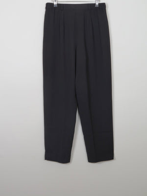 Women's Vintage  Black High Waisted Pleat Trousers 14 - The Harlequin