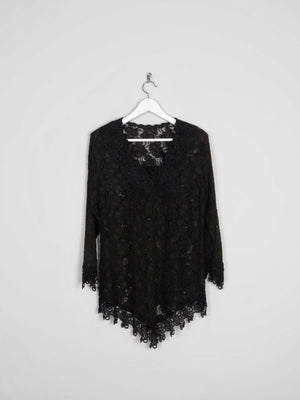 Women’s Black Lace Jacket/Top M - The Harlequin