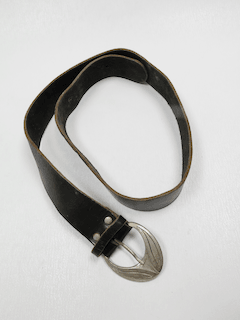 Women's Vintage Black Leather Belt S - The Harlequin