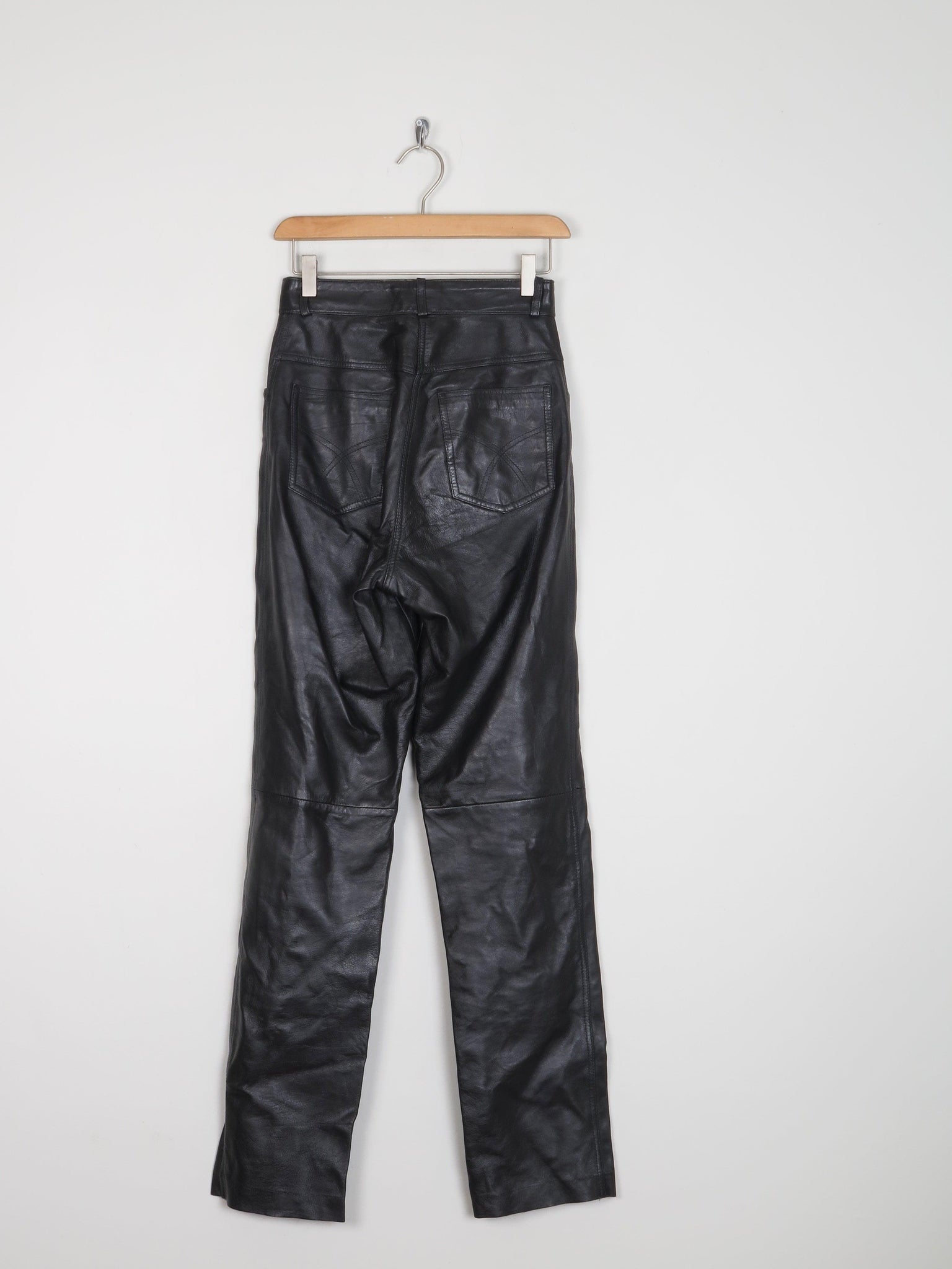 Women’s Vintage Black Leather Trousers 8 - The Harlequin