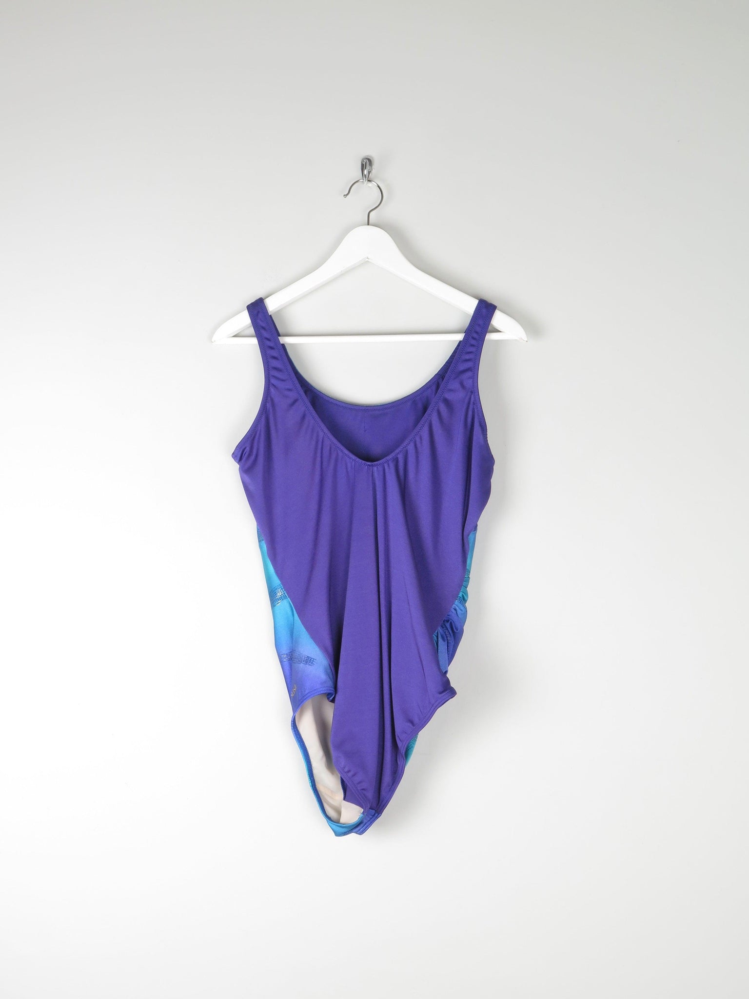 Vintage Blue & Purple & Green Swimsuit L - The Harlequin