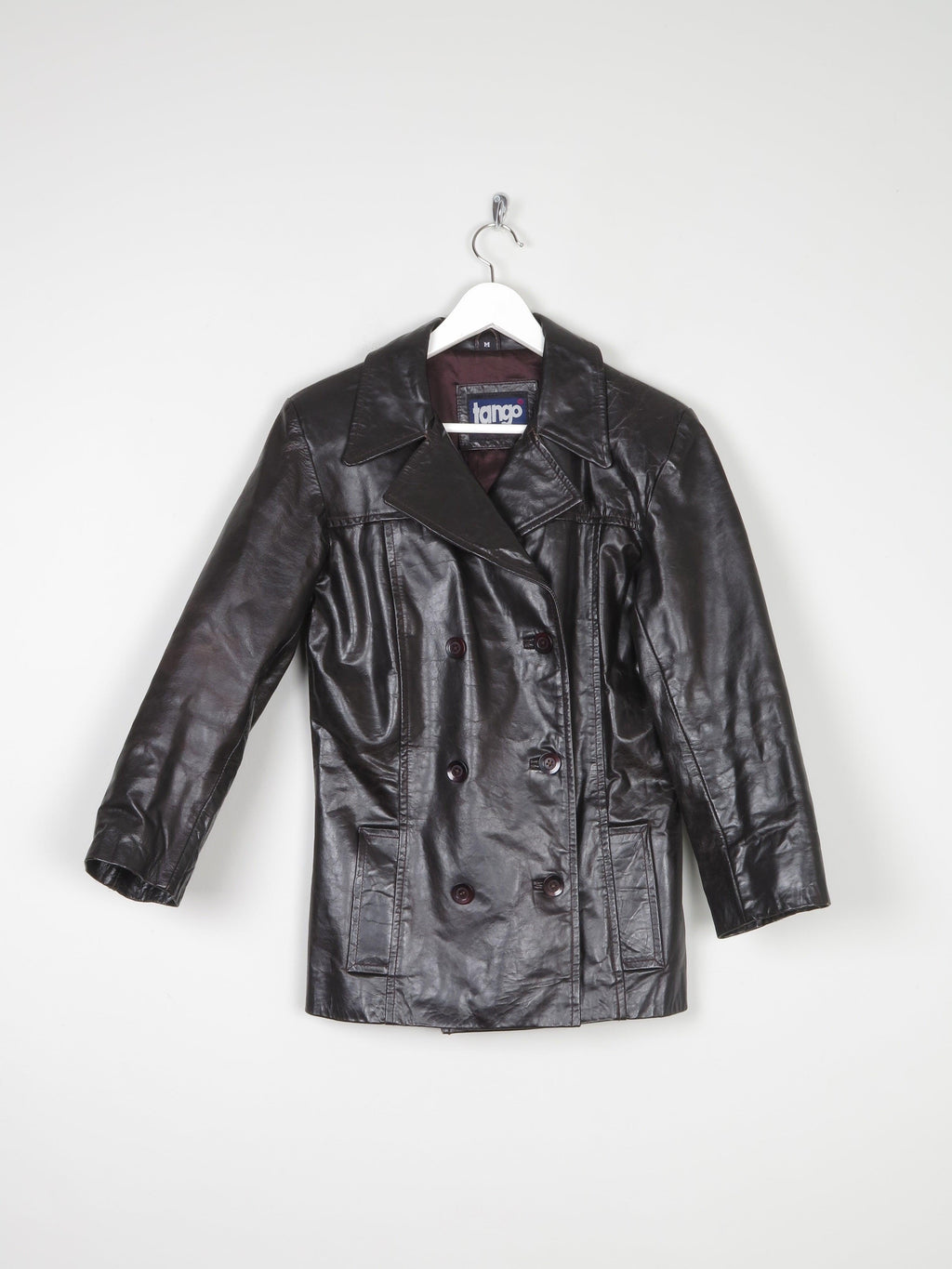 Women’s Brown Leather Double-Breasted Leather Jacket S - The Harlequin