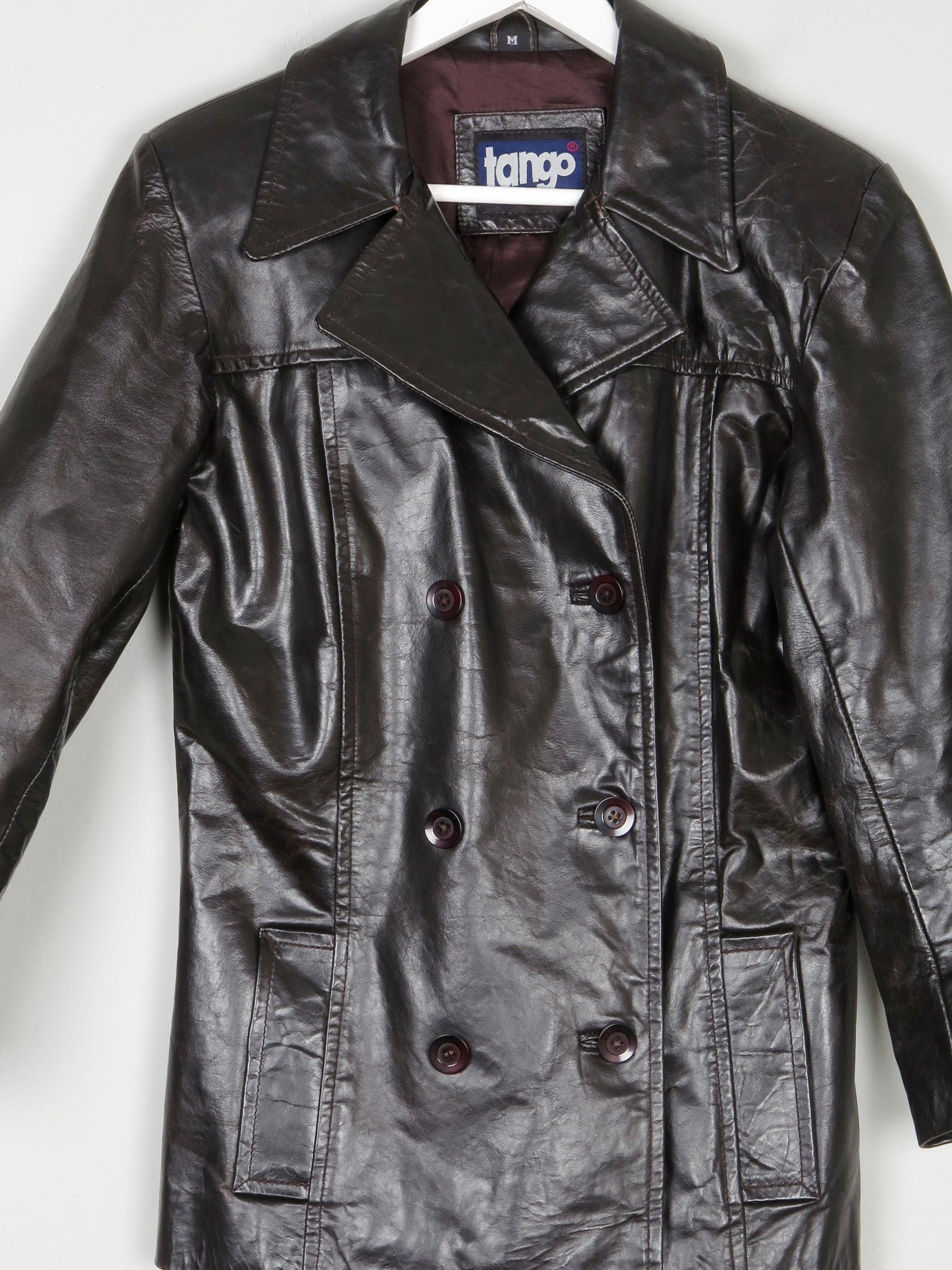 Women’s Brown Leather Double-Breasted Leather Jacket S - The Harlequin