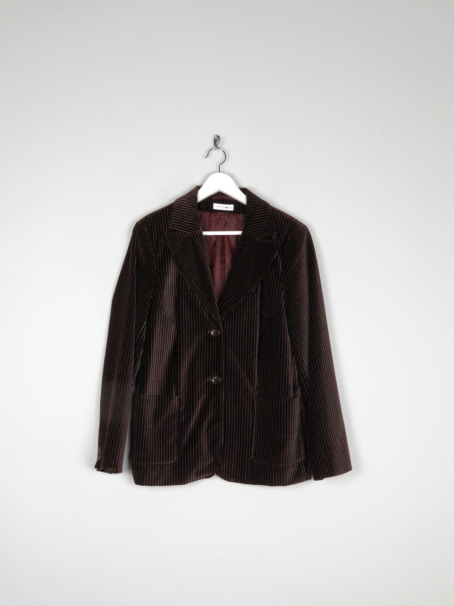 Women’s Brown Velvet Pinstripe Jacket L - The Harlequin