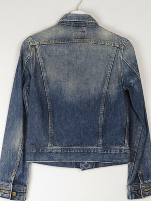 Women’s Fitted Lee Blue Denim Jacket Slightly Cropped XS/S - The Harlequin